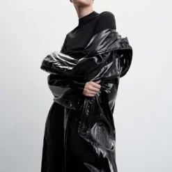 Mango Patent Leather Hooded Parka 11 Mango Patent Leather Hooded Parka -Mango popular store mango 3150 5468236 4