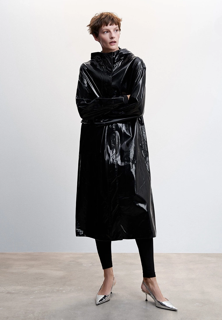 Mango Patent Leather Hooded Parka 7 Mango Patent Leather Hooded Parka - Image 5