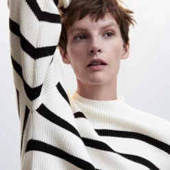 Mango Striped Rib Sweater -Mango popular store mango 3178 9632636 4