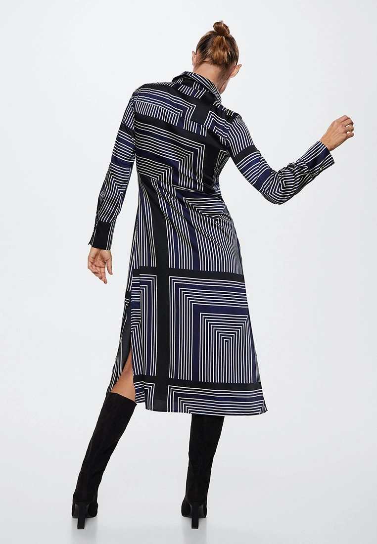 Mango Geometric Print Midi Dress 4 Mango Geometric Print Midi Dress - Image 2