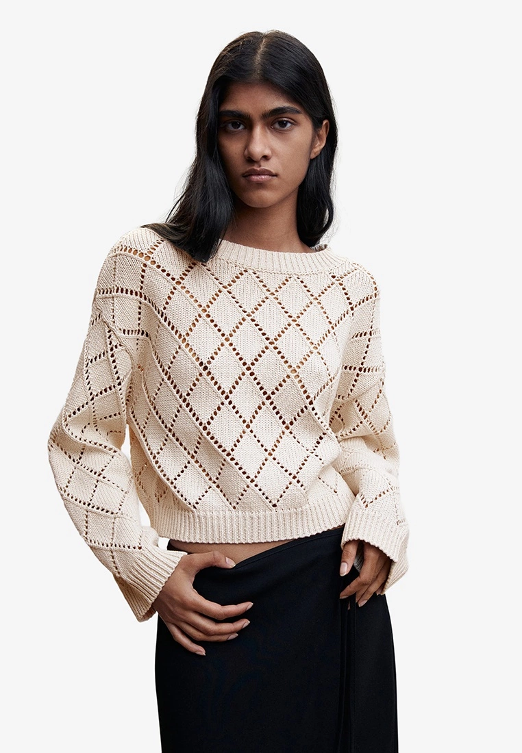 Mango Cotton Crop Openwork Sweater 3 Mango Cotton Crop Openwork Sweater
