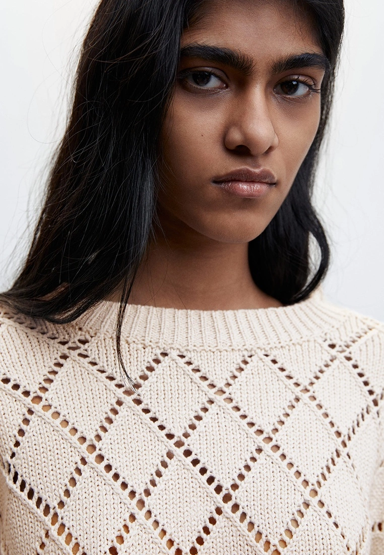 Mango Cotton Crop Openwork Sweater 6 Mango Cotton Crop Openwork Sweater - Image 4