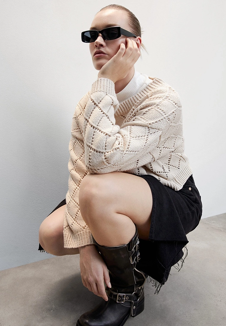 Mango Cotton Crop Openwork Sweater 9 Mango Cotton Crop Openwork Sweater - Image 7