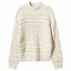 Mango Openwork Sweater Perkins Collar -Mango popular store mango 3206 8742636 6
