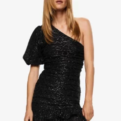 Mango Metallic Asymmetric Dress