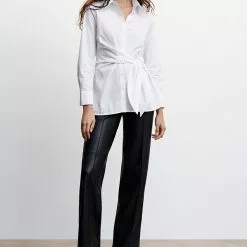 Mango Knot Cotton Shirt -Mango popular store mango 3218 0732636 5