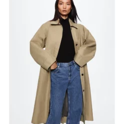 Mango Oversized Cotton Trench Coat