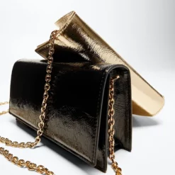 Mango Patent Leather Chain Handbag -Mango popular store mango 3218 8932236 5