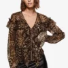 Mango Animal Print Ruffled Blouse 1 Mango Animal Print Ruffled Blouse -Mango popular store mango 3222 3932236 1