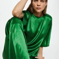 Mango Satin Blouse With Sleeve Slit 12 Mango Satin Blouse With Sleeve Slit -Mango popular store mango 3240 9491336 4