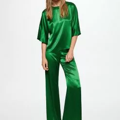 Mango Satin Blouse With Sleeve Slit 13 Mango Satin Blouse With Sleeve Slit -Mango popular store mango 3241 9491336 5