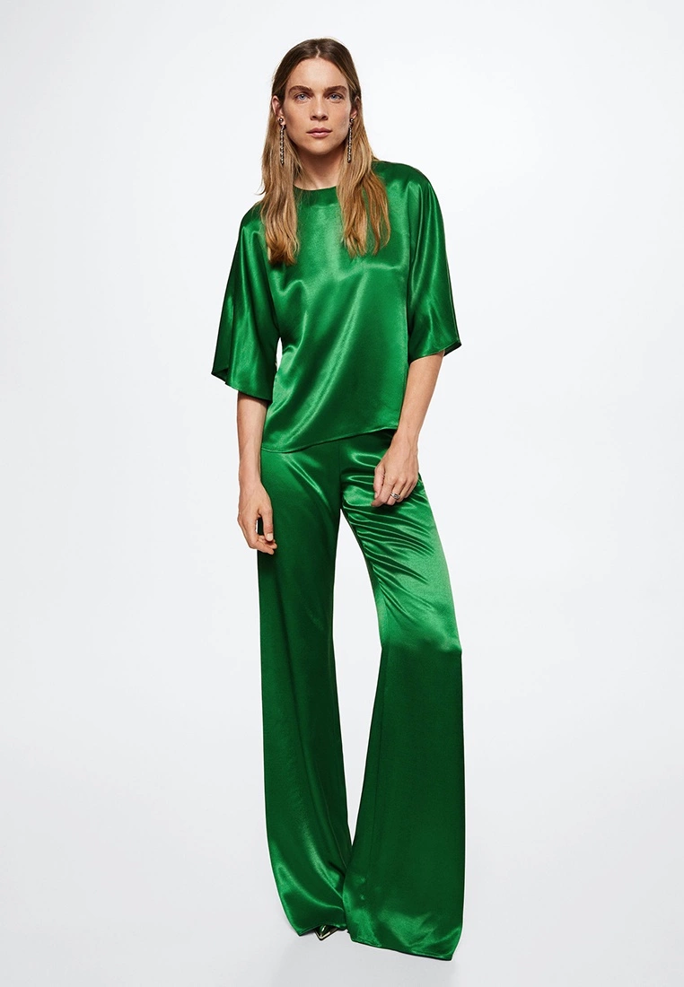 Mango Satin Blouse With Sleeve Slit 7 Mango Satin Blouse With Sleeve Slit - Image 5