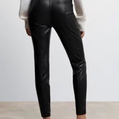 Mango Leather-Effect Leggings With Split Hems -Mango popular store mango 3243 1742636 3