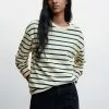 Mango Striped Cotton-Blend Sweatshirt -Mango popular store mango 3250 9839046 1