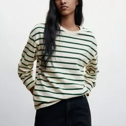 Mango Striped Cotton-Blend Sweatshirt