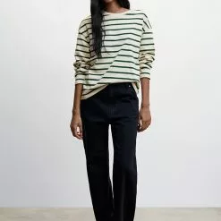 Mango Striped Cotton-Blend Sweatshirt -Mango popular store mango 3251 9839046 4