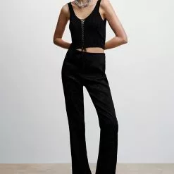 Mango Ribbed Lace Top 13 Mango Ribbed Lace Top -Mango popular store mango 3262 3952636 5