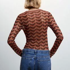 Mango Openwork Lurex Sweater -Mango popular store mango 3275 3242636 2