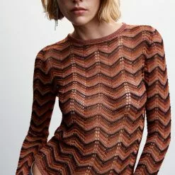 Mango Openwork Lurex Sweater -Mango popular store mango 3275 3242636 3