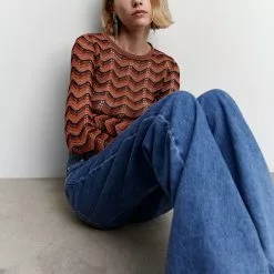 Mango Openwork Lurex Sweater -Mango popular store mango 3275 3242636 4