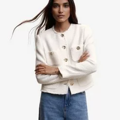 Mango Pocket Tweed Jacket