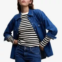 Mango Rounded Neck Cotton T-Shirt