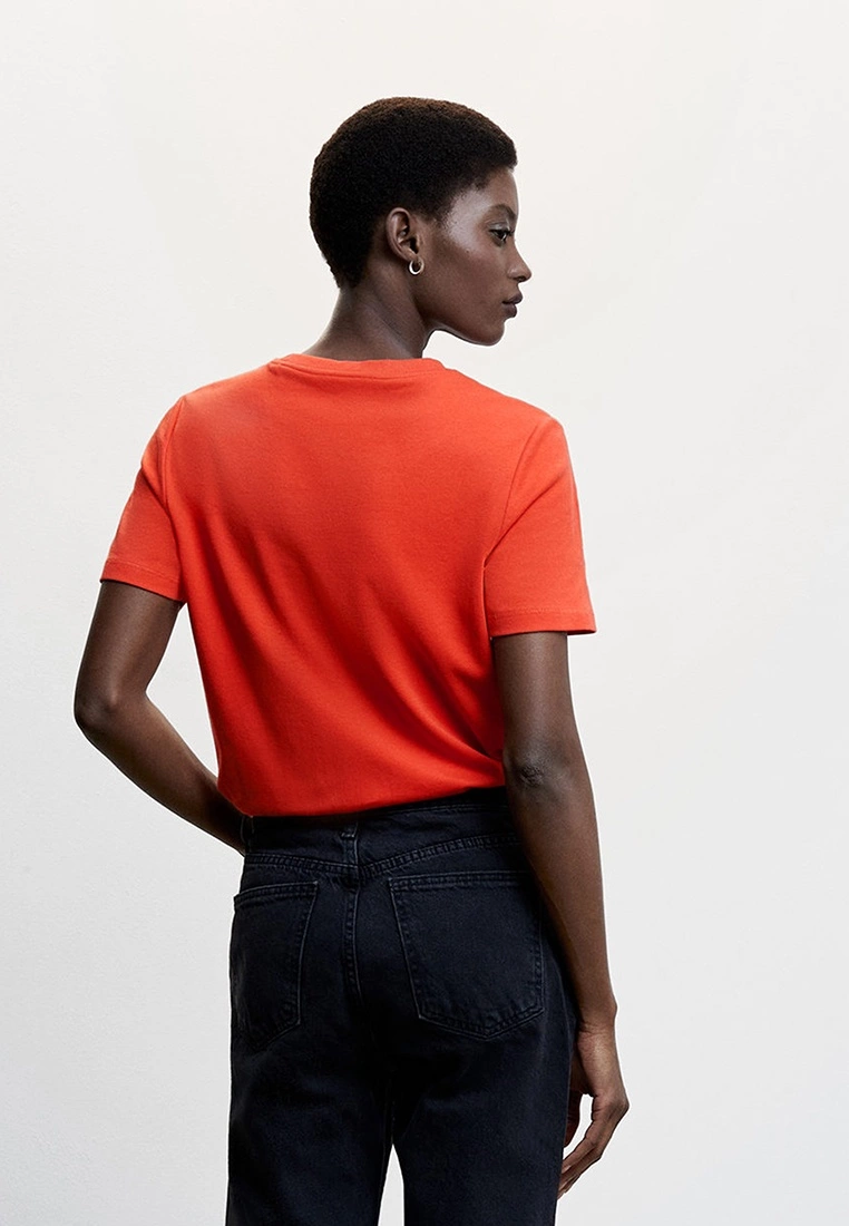 Mango Rounded Neck Cotton T-Shirt 4 Mango Rounded Neck Cotton T-Shirt - Image 2