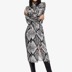 Mango Perkins Neck Print Blouse