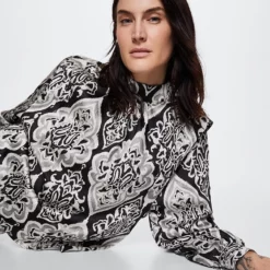 Mango Perkins Neck Print Blouse -Mango popular store mango 3318 5068136 4