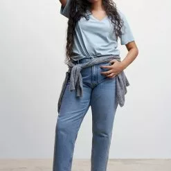 Mango Essential Cotton T-Shirt -Mango popular store mango 3326 6629046 7