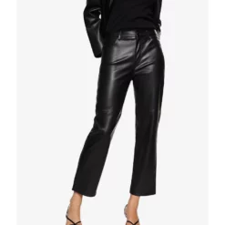 Mango Faux-Leather Trousers