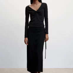 Mango Knot Detail T-Shirt -Mango popular store mango 3342 5429046 4