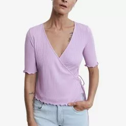 Mango Textured Wrapped T-Shirt