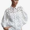 Mango Embroidered Cotton Shirt