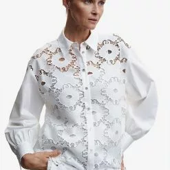 Mango Embroidered Cotton Shirt