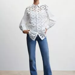 Mango Embroidered Cotton Shirt 13 Mango Embroidered Cotton Shirt -Mango popular store mango 3421 0849046 5