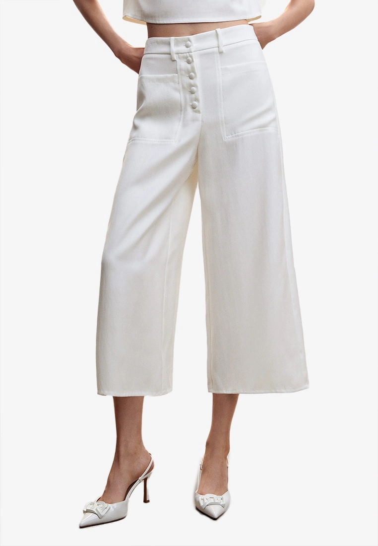 Mango Buttons Culottes Trousers 3 Mango Buttons Culottes Trousers