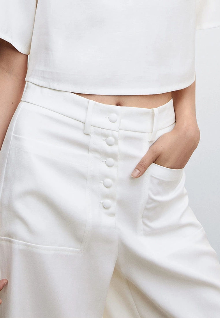 Mango Buttons Culottes Trousers 5 Mango Buttons Culottes Trousers - Image 3