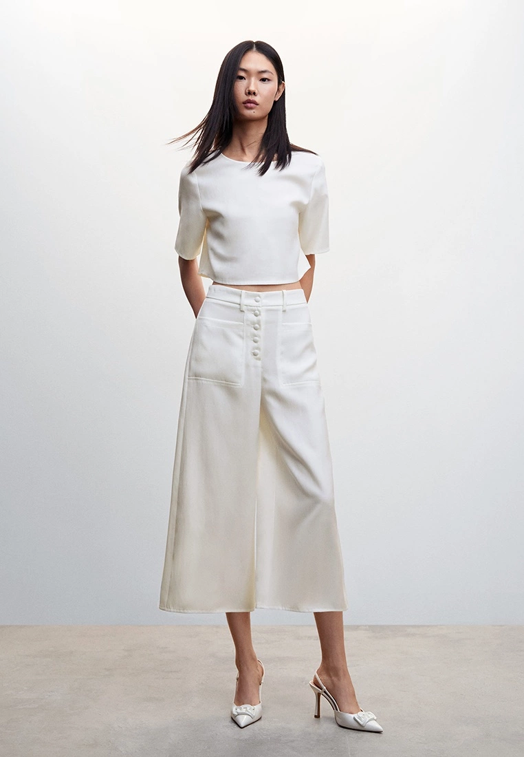 Mango Buttons Culottes Trousers 7 Mango Buttons Culottes Trousers - Image 5