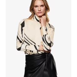 Mango Satin Print Blouse
