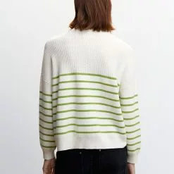 Mango Striped Sweater with Zip -Mango popular store mango 3451 6125146 3
