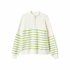 Mango Striped Sweater with Zip -Mango popular store mango 3453 6125146 8
