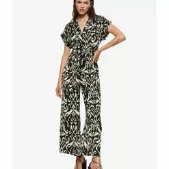 Mango Belt Printed Jumpsuit