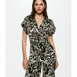 Mango Belt Printed Jumpsuit -Mango popular store mango 3475 7561626 4