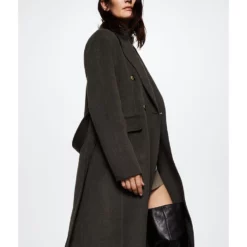 Mango Woollen Coat With Belt -Mango popular store mango 3505 7450826 4