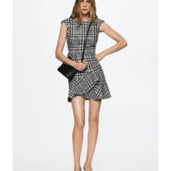 Mango Checked Tweed Dress -Mango popular store mango 3534 6930826 5