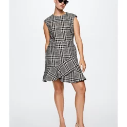 Mango Checked Tweed Dress -Mango popular store mango 3535 6930826 6