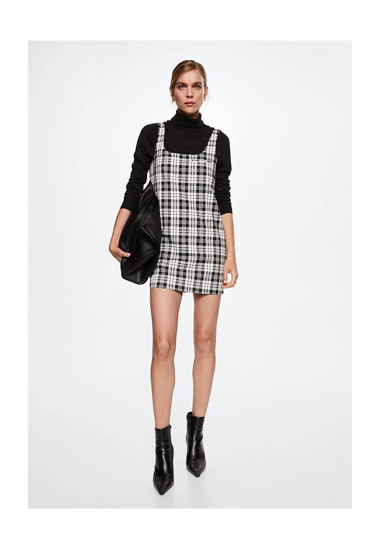 Mango Checked Pinafore Dress 6 Mango Checked Pinafore Dress - Image 4