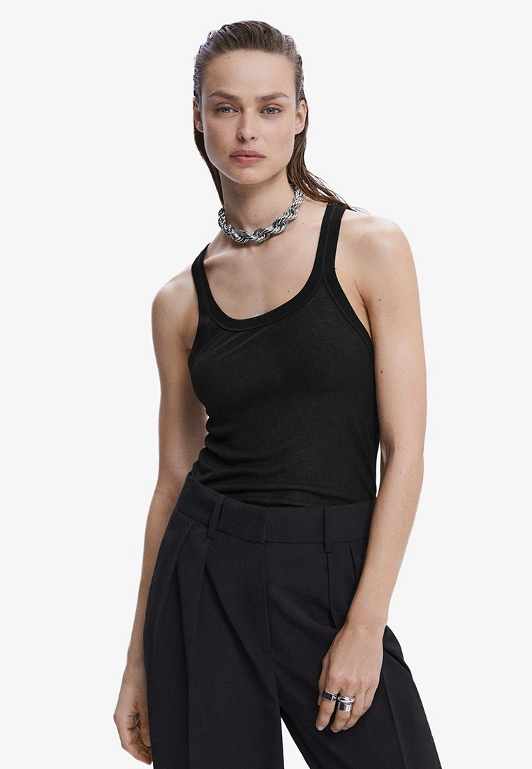 Mango 100% Lyocell Ribbed Top 3 Mango 100% Lyocell Ribbed Top