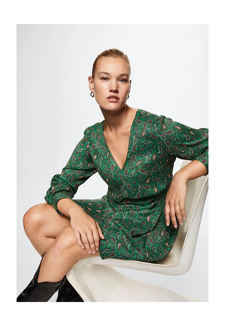 Mango Paisley-Print Satin Dress 4 Mango Paisley-Print Satin Dress - Image 2